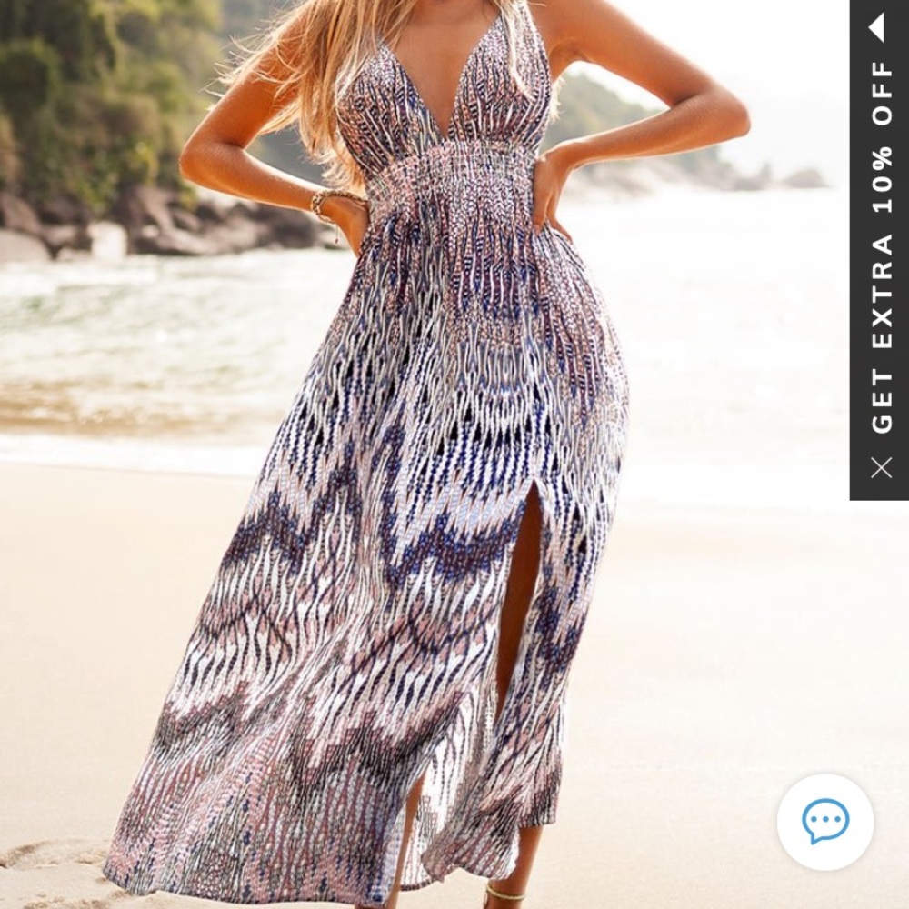 COPY - Boho Plunging V-Neck Dress
M / Multi-Color